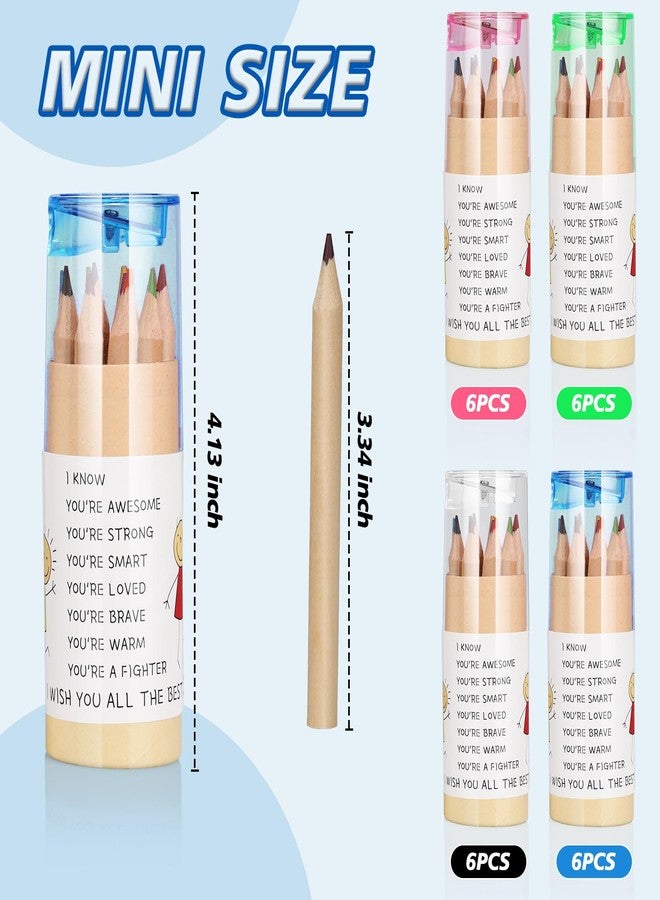 Dcocdeely 24 Pack Inspirational Colored Pencils with Sharpener in Tube, Operation Christmas Students Gift Mini Drawing Pencils Motivational Portable Pencil for Children Classroom School Supplies (24) - Image 2